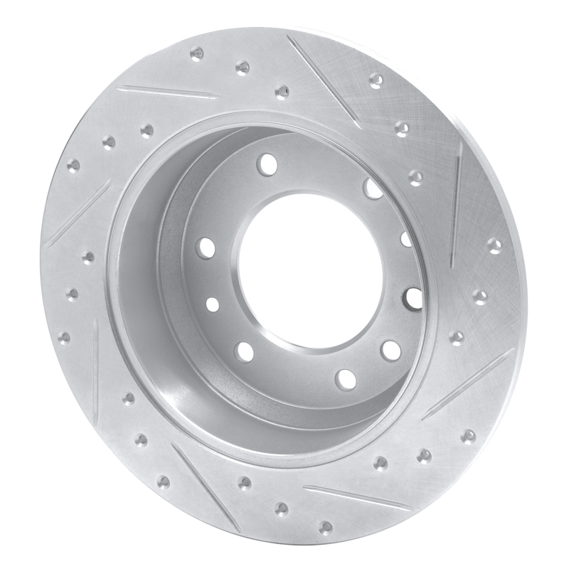 Hyundai Entourage Brake Rotor (1) - Rear Left - R1 Concepts - Drilled & Slotted - Silver - `06-`14
